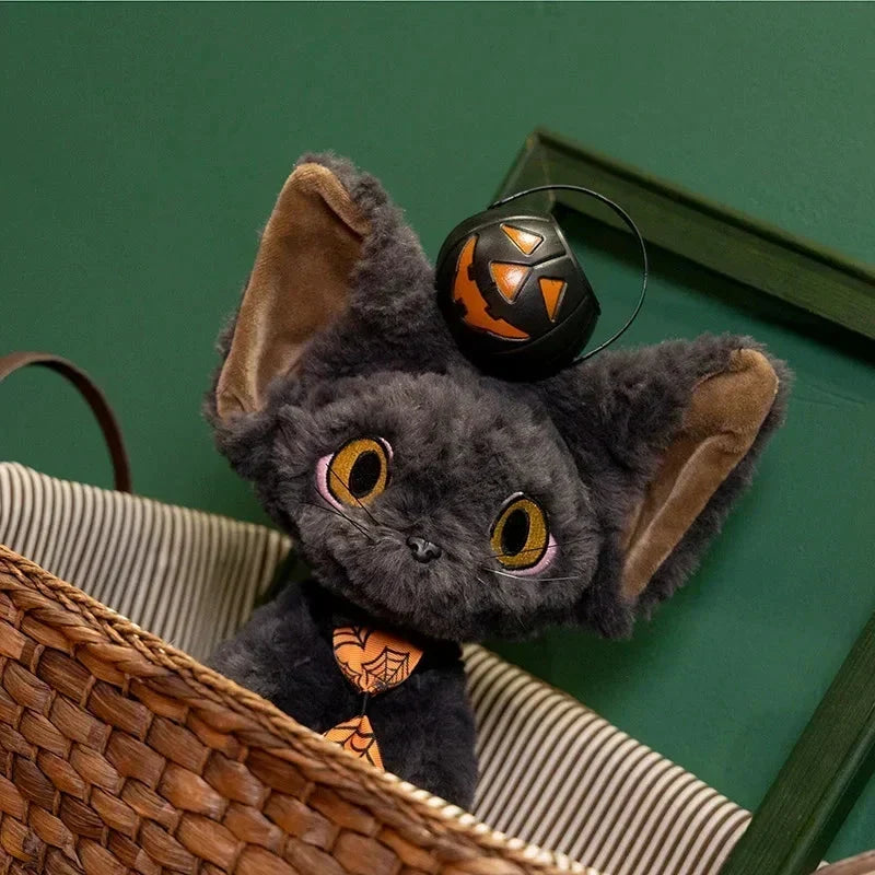 Spooky Black Cat Witch Plush Toys for Halloween Fun